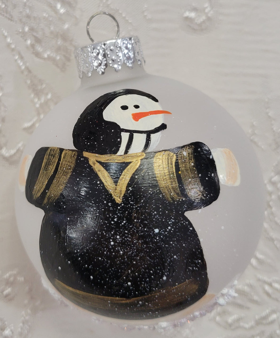 Hand-Painted Sports Snowman Ornament - Christmas