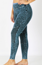 Load image into Gallery viewer, Mineral Wash Cotton Leggings with Yoga Waistband
