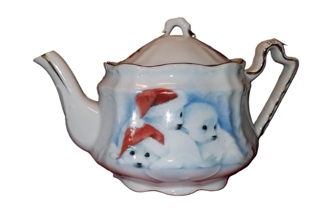 Christmas Seals 3 Cup Teapot - Fine Porcelain