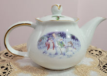 Load image into Gallery viewer, Christmas Snowman Teapot - Fine Porcelain
