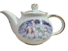 Load image into Gallery viewer, Christmas Snowman Teapot - Fine Porcelain
