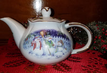 Load image into Gallery viewer, Christmas Snowman Teapot - Fine Porcelain
