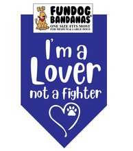 Load image into Gallery viewer, I&#39;m a Lover not a Fighter Bandana - FunDog Bandana&#39;s - Assorted Colors
