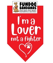 Load image into Gallery viewer, I&#39;m a Lover not a Fighter Bandana - FunDog Bandana&#39;s - Assorted Colors
