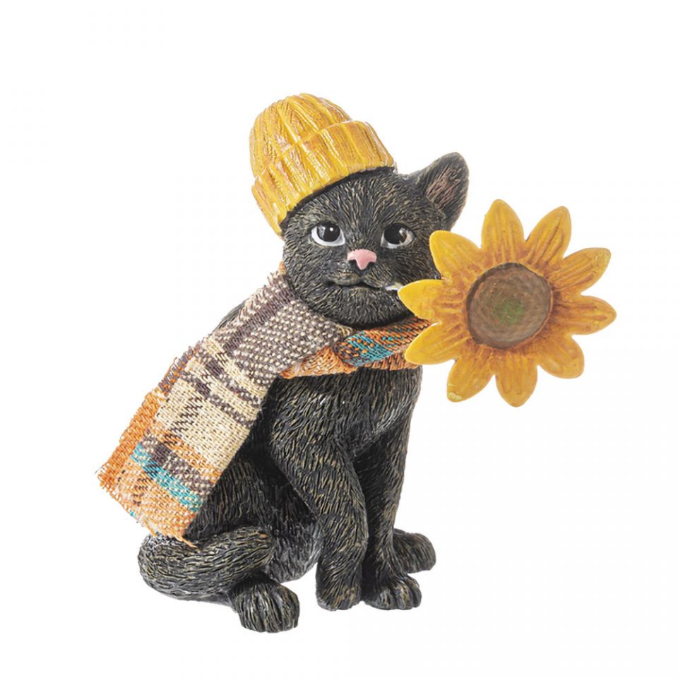 Ganz Pets in Plaids Cat Figurine - Black