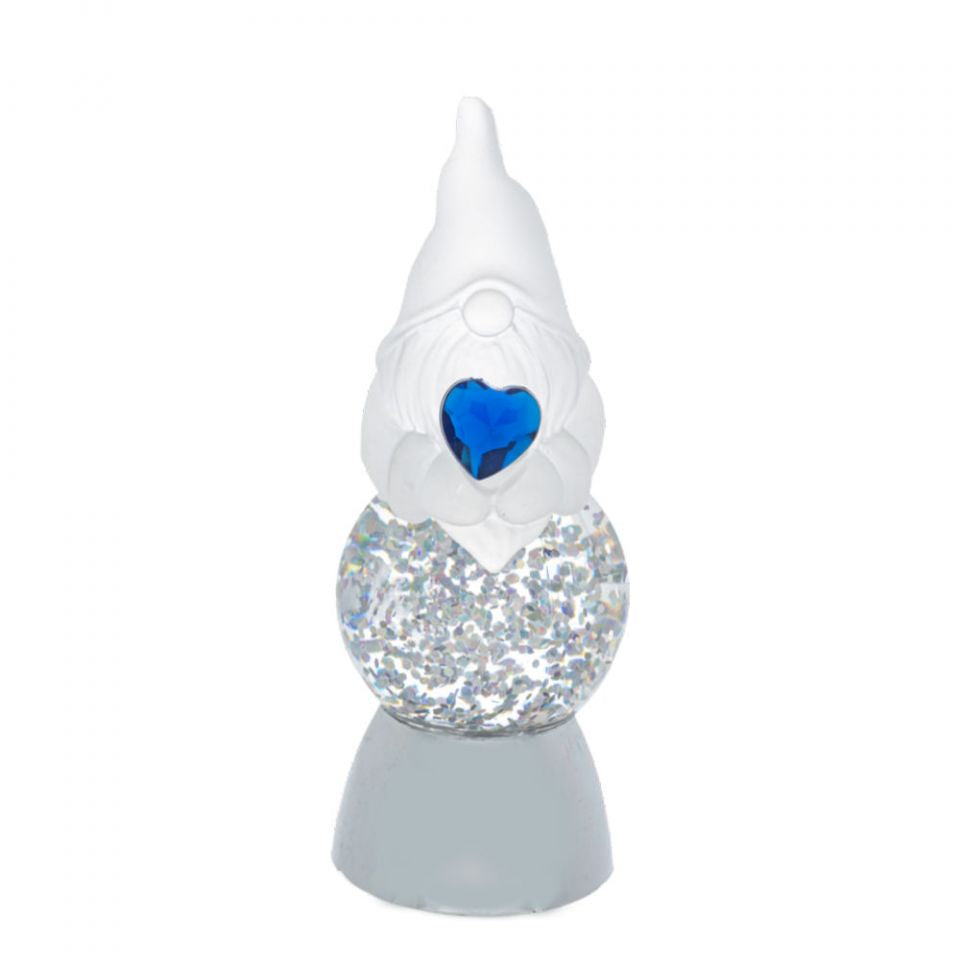 LED Light Up Gnome Mini Shimmer by Ganz - Navy Heart for September