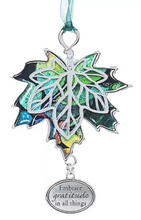 Load image into Gallery viewer, Ganz Metal Maple Leaf Fall Ornaments with Gratitude Sayings - Varied
