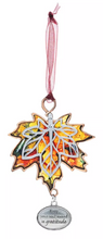 Load image into Gallery viewer, Ganz Metal Maple Leaf Fall Ornaments with Gratitude Sayings - Varied
