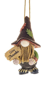 Harvest Gnome Ornament - "Give Thanks"