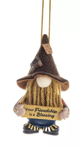 Harvest Gnome Ornament - "Your Friendship is a Blessing"