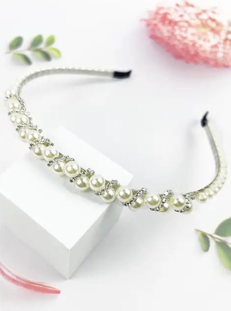 Full Pearl Fashion Headband with Rhinestone
