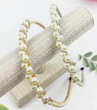 Load image into Gallery viewer, Full Pearl Fashion Headband with Rhinestone

