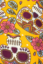 Load image into Gallery viewer, Kids Sugar Skull &amp; Floral Leggings – Tangerine
