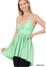 Load image into Gallery viewer, Lace Cami Tunic-Green Mint
