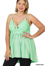 Load image into Gallery viewer, Plus Lace Cami Tunic-Green Mint
