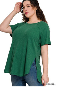 Dark Green Baby Waffle Top - Plus