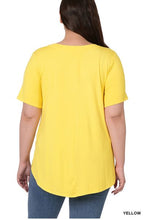 Load image into Gallery viewer, Yellow Luxe V-Neck Top - Plus
