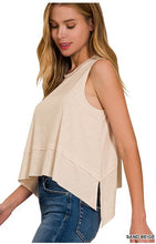 Load image into Gallery viewer, Sand Beige Shark Bite Crop Top
