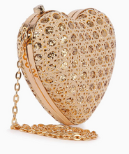 Load image into Gallery viewer, Sparkling Heart Evening Bag - Black or Gold
