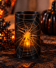 Load image into Gallery viewer, Spider Web Flickering Light &amp; Sound Candle
