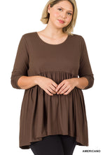 Load image into Gallery viewer, Brushed Long Sleeve Americano Tunic Top - Plus
