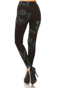 Turquoise Coral Curvy Plus Leggings