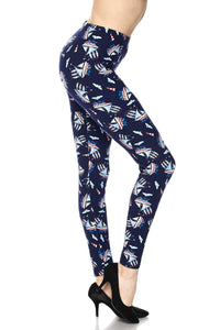 Bon Voyage - Red, White & Blue Leggings