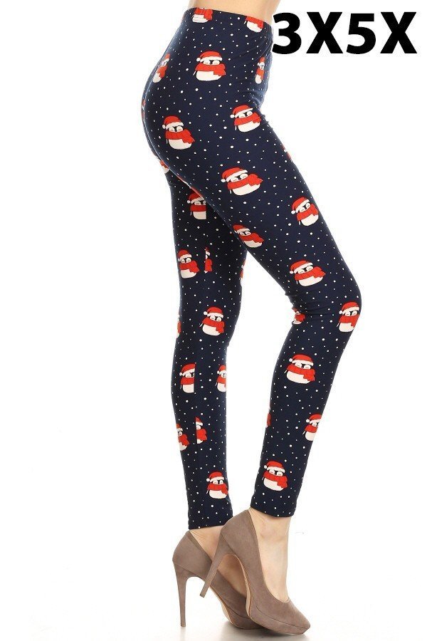 Bundled Up Penguin Curvy Plus Size Leggings