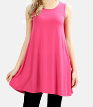 Load image into Gallery viewer, Fuschia Sleeveless Flair Top
