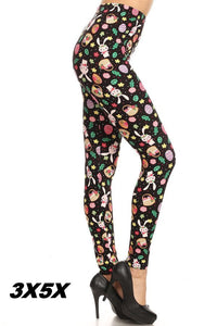 Happy Easter -  Curvy Plus Size Easter Leggings