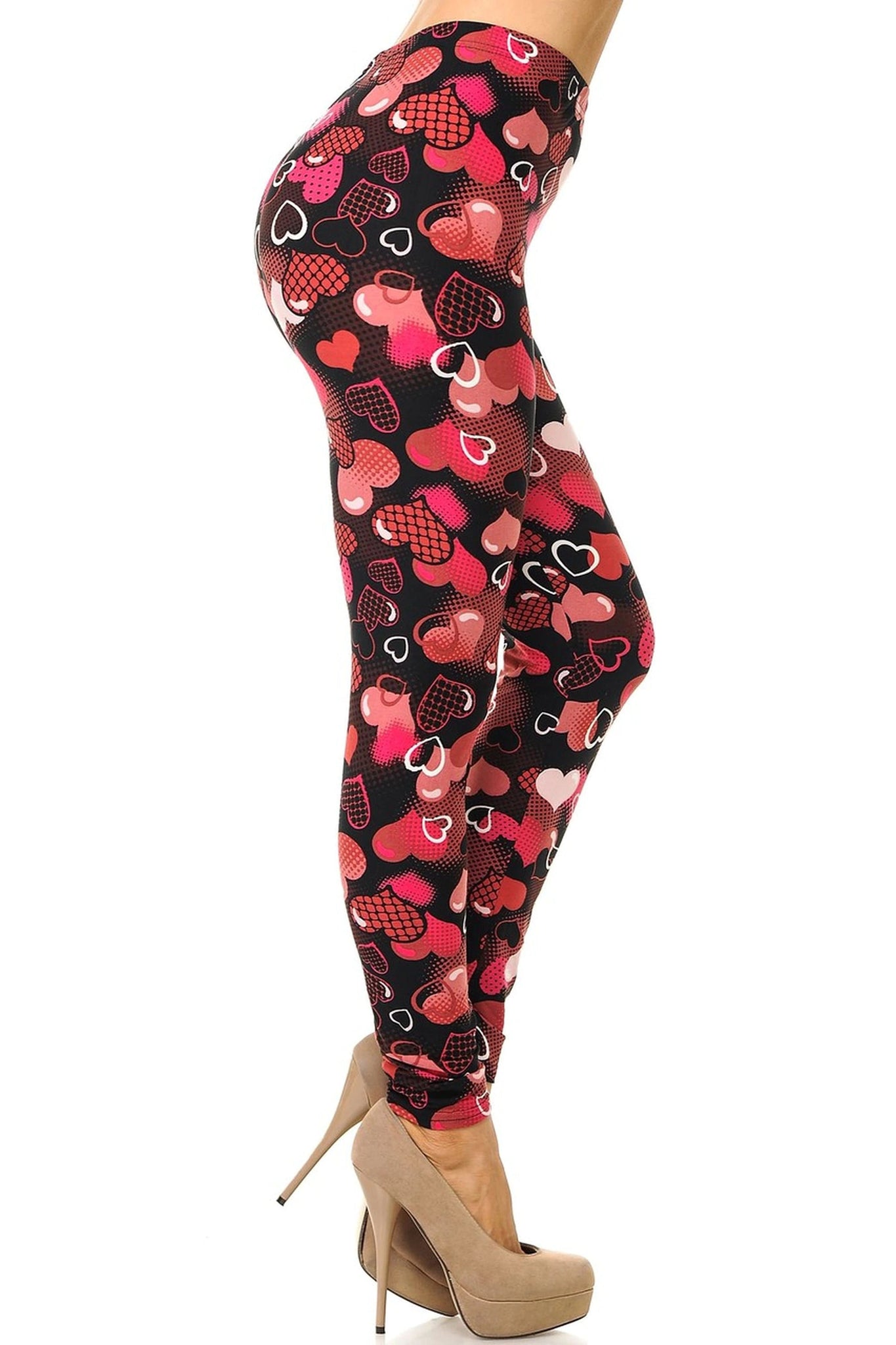 Young at Heart Curvy Plus Size Valentine Leggings – Polly's