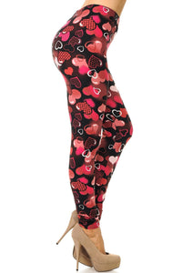 Young at Heart Curvy Plus Size Valentine Leggings