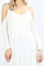 Load image into Gallery viewer, Double Shoulder Strap Cold Shoulder Top - Ivory
