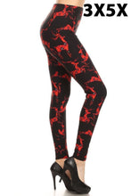 Load image into Gallery viewer, Plaid Reindeer Curvy Plus Size Leggings

