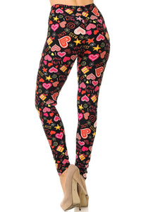 Symbols of Love Plus Size Valentine's Day Leggings
