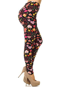 Symbols of Love Plus Size Valentine's Day Leggings
