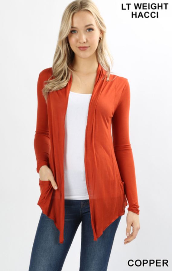 Waterfall Drape Cardigan - Copper