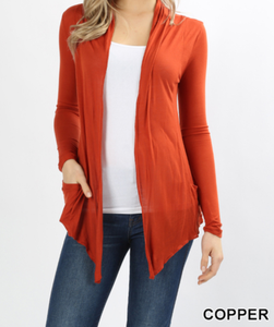Waterfall Drape Cardigan - Copper