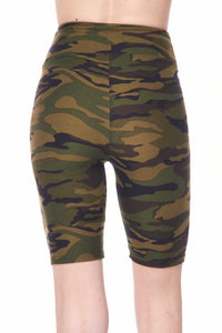 Premium Biker Short - Green Camouflage