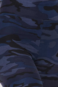 Plus Size Premium Biker Short - Navy Camouflage