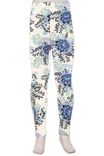 Load image into Gallery viewer, Blue Floral Kids Leggings
