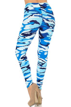 Load image into Gallery viewer, Blue Camouflage Premium Leggings
