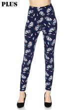 Load image into Gallery viewer, Bon Voyage - Red, White &amp; Blue Plus Size Leggings

