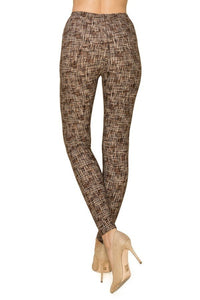 Brown Tweed Plus Size Premium Leggings