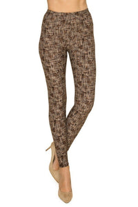 Brown Tweed Plus Size Premium Leggings