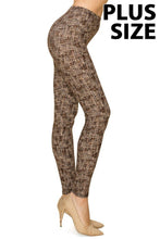 Load image into Gallery viewer, Brown Tweed Plus Size Premium Leggings
