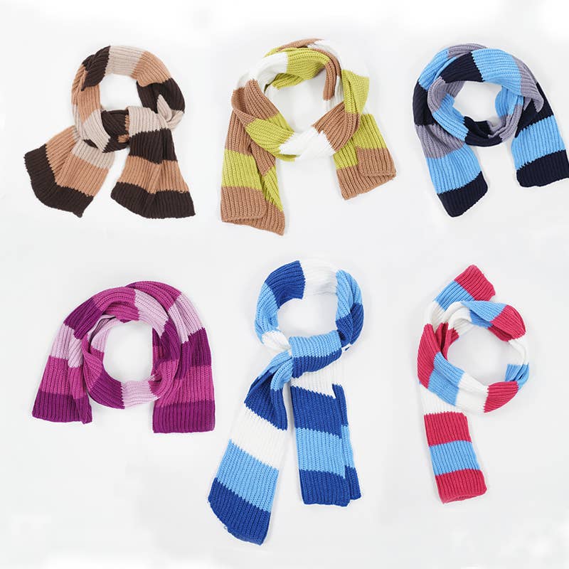 Assorted Colorblock Knit Scarf