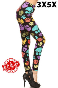 Colorful Paws Curvy Plus Size Leggings