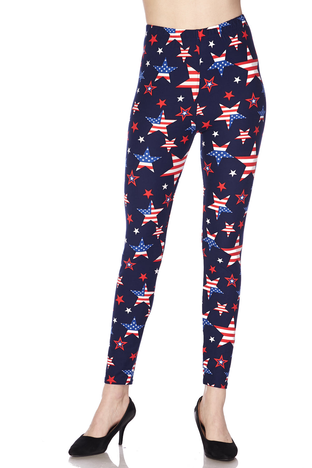 Freedom Stars-4th of July Plus Size Leggings – Polly's Premium