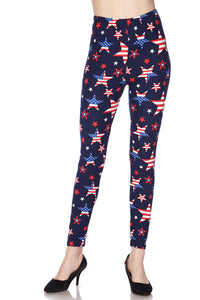 Freedom Stars-4th of July Plus Size Leggings
